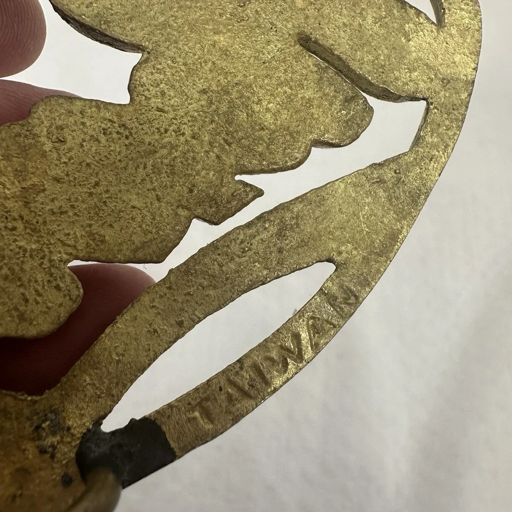 Henry - Brass Oval Belt Buckle Name In Cursive Marked Solid Brass‎ Taiwan